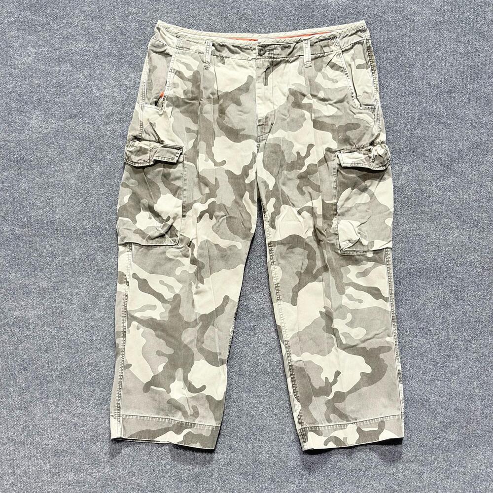 Arizona Jean Company Pants Mens 41x27.5 Green Camo Cargo Canvas Straight Casual